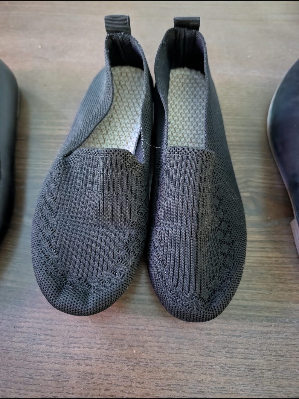 Men's Black Knit Slip-On Casual Shoes